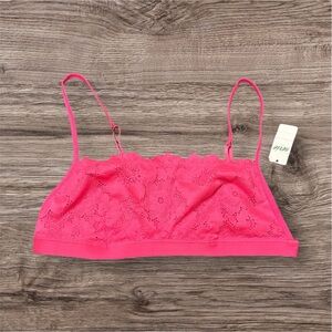 Aerie Hot Pink Lace Bralette - Size L